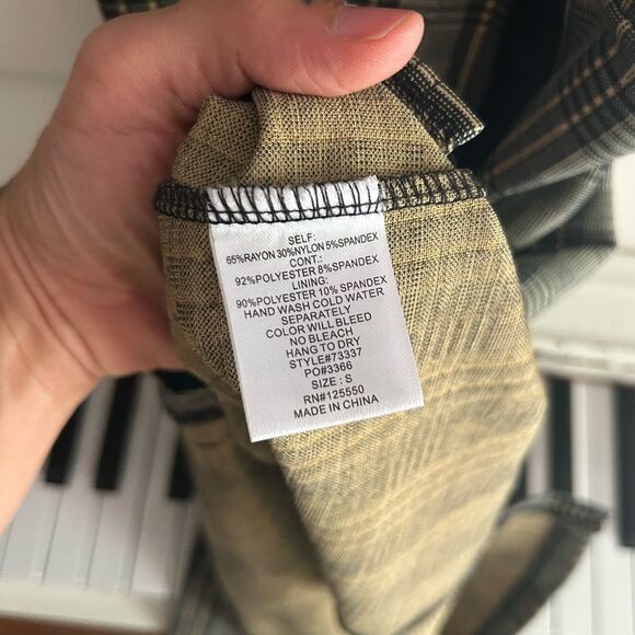 Fashion Nova Black and Tan Checkered Bodycon Dress Small - Picture 12 of 16